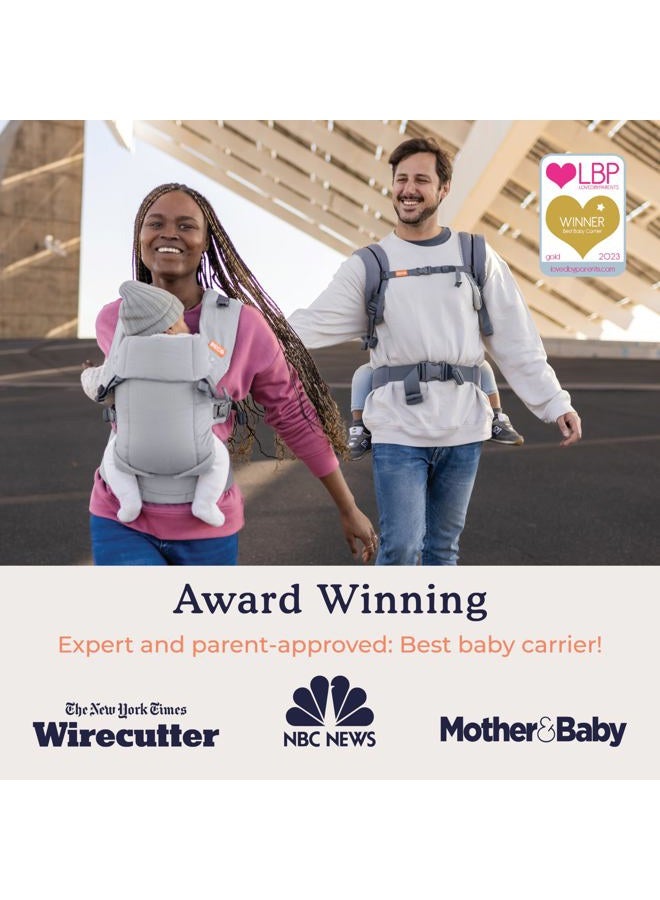 BECO Gemini Baby Carriers from Newborn to Toddler - Certified Ergonomic Newborn Baby Carrier for Infants and Children of 7-35 lbs - M Shape, Adjustable Seat, 100% Cotton (Grey) - Image 3