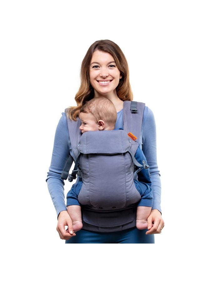 BECO Gemini Baby Carriers from Newborn to Toddler - Certified Ergonomic Newborn Baby Carrier for Infants and Children of 7-35 lbs - M Shape, Adjustable Seat, 100% Cotton (Grey) - Image 4