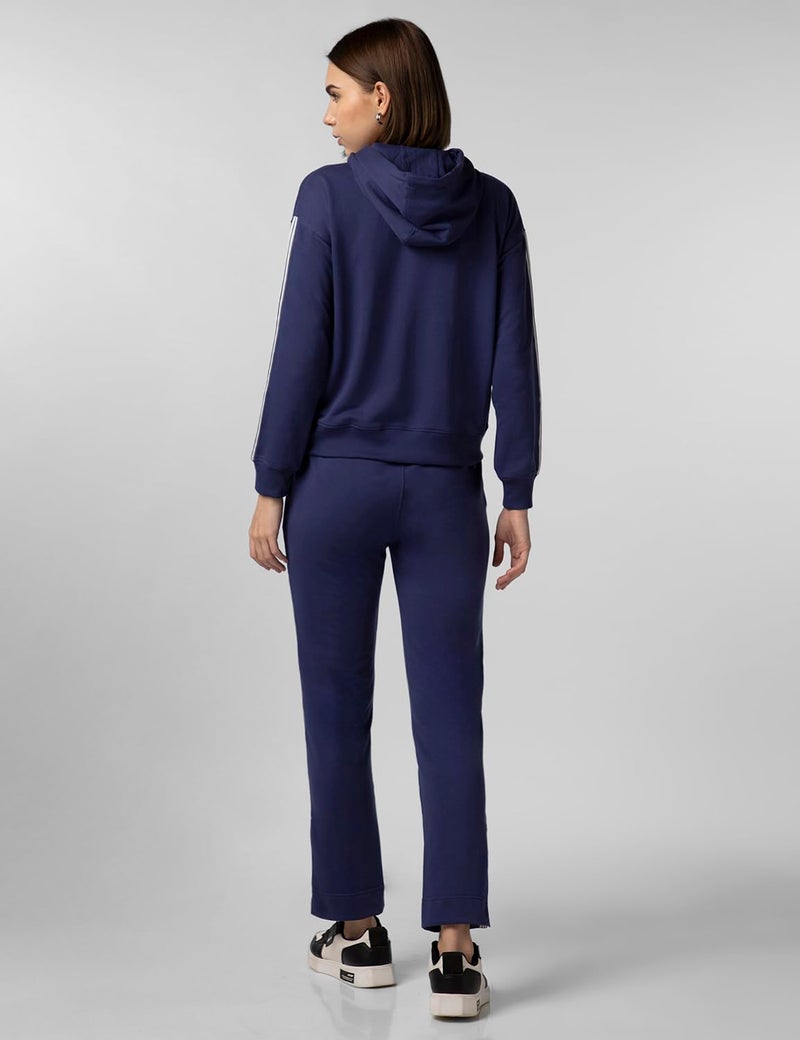 FYLTR Women's Drop Shoulder Hoodie & Joggers Set With Contrast Branded Tape on Sleeve and Jogger Side Seam - Rib Hem & Cuff | Slit Detail at Hem - Image 3