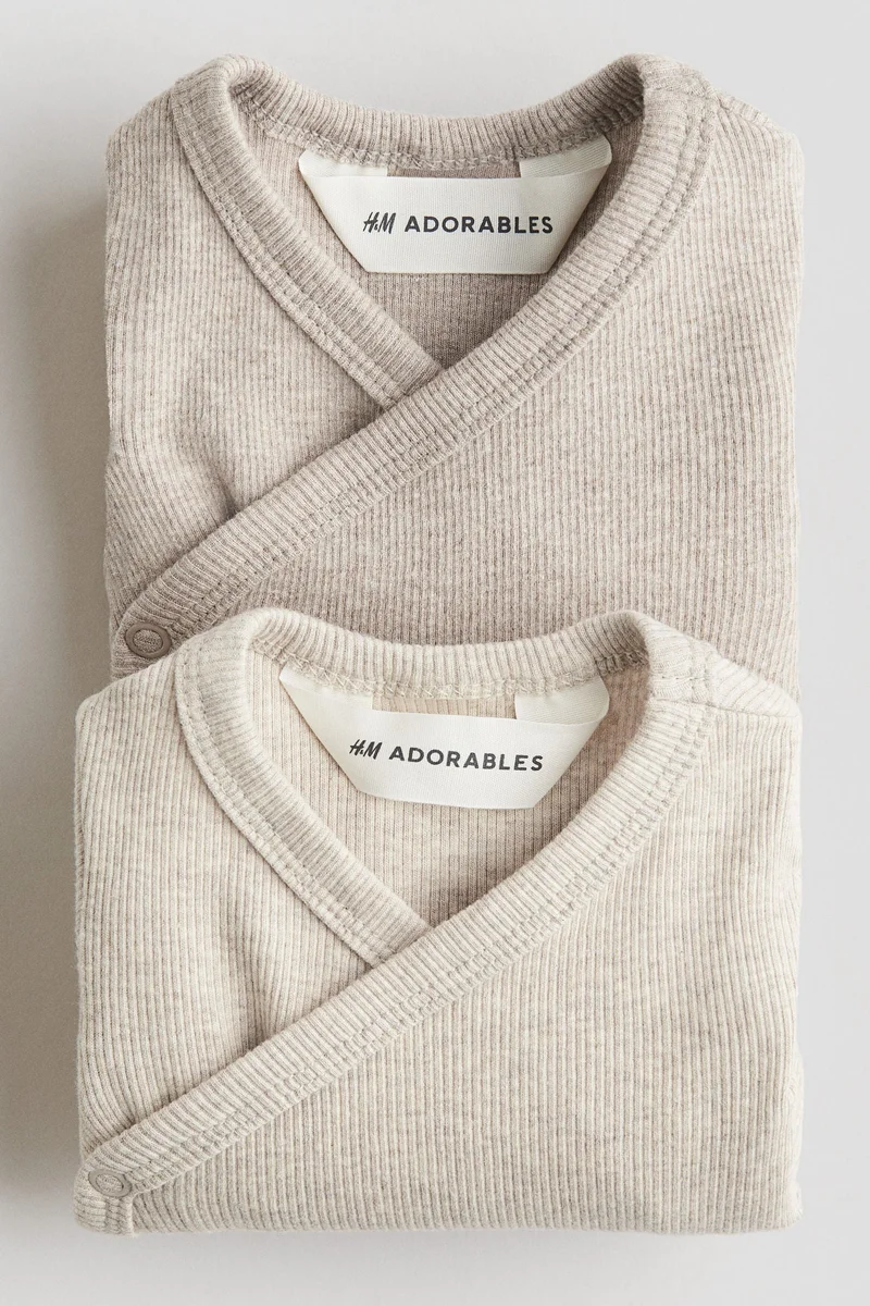 H&M 2-pack room-to-grow bodysuits