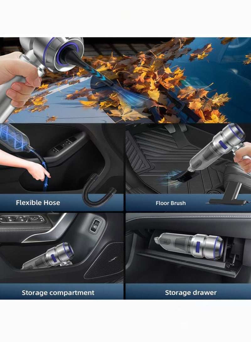 Cordless Handheld Vacuum Cleaner, 16kPa Strong Suction Car Vacuum with Brushless Motor, 4-in-1 Air Duster & Blower, LED Light, Type-C Fast Charging, Mini Portable Vacuum for Home & Pet - Image 5