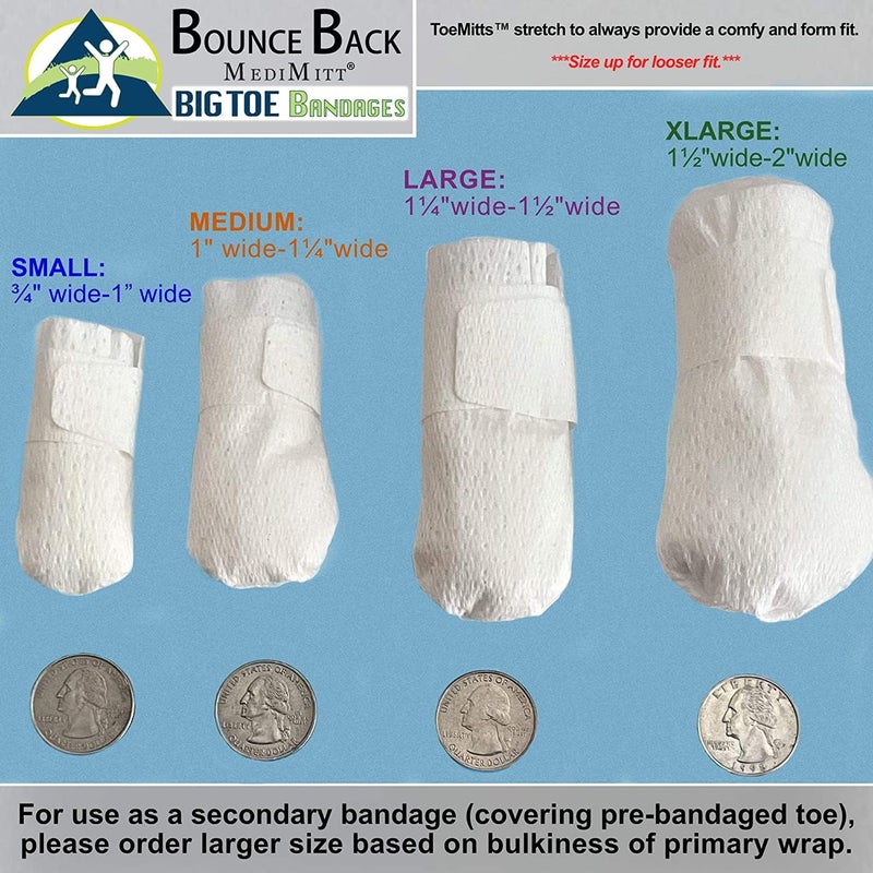 BOUNCEBACK MediMitt ToeMitt Big Toe Bandages Non-Adhesive (Full Coverage Big Toe Bandage) (with Absorbent Pad, Medium (Pack of 10)) - Image 4