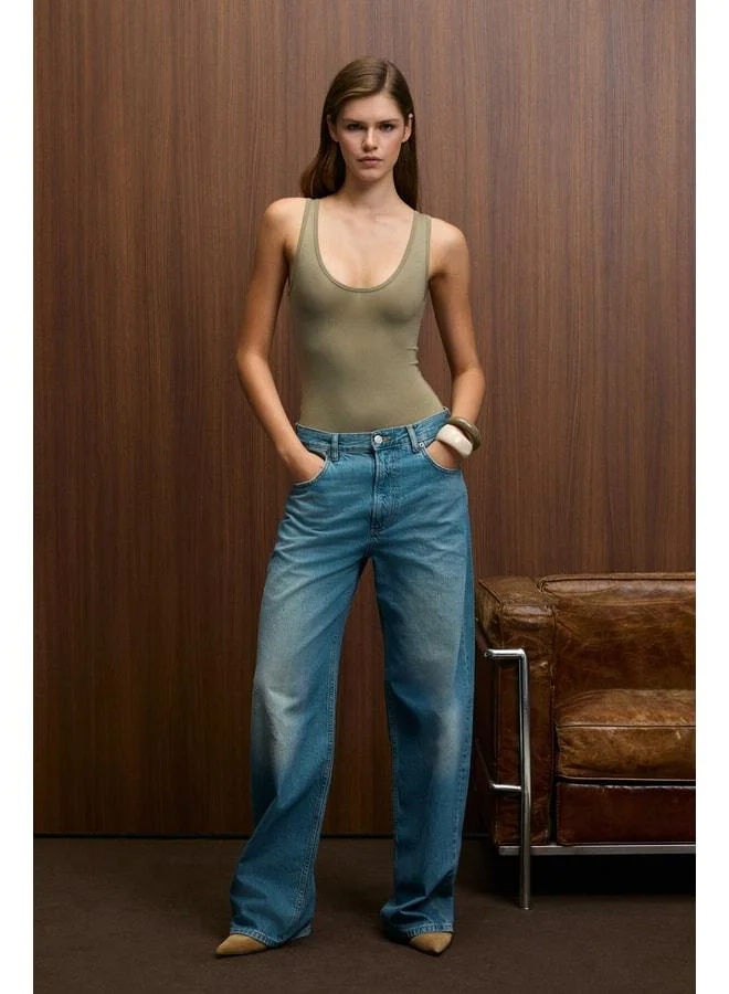 Grimelange CHILES Women's Slim Halter Neck Sleeveless Snap-Button Khaki Body.