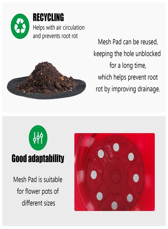 RooTrimmer 200 Pack 68MM, 2.7 inch Round Mesh Nets for Block Soil Leaking of 4 inch Nursery Pots(or Other Pots Bottom Around 2.7") - Image 3