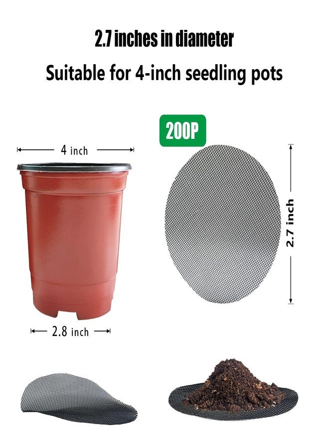 RooTrimmer 200 Pack 68MM, 2.7 inch Round Mesh Nets for Block Soil Leaking of 4 inch Nursery Pots(or Other Pots Bottom Around 2.7") - Image 2