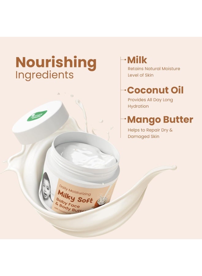 Mother Sparsh Milky Soft Baby Face & Body Butter-50g | With Milk, Coconut Oil & Mango Butter | Baby Cream For Face | Daily Moisturizing Baby Lotion for Dry Skin| Non Sticky, Quick Absorbing Texture - Image 5