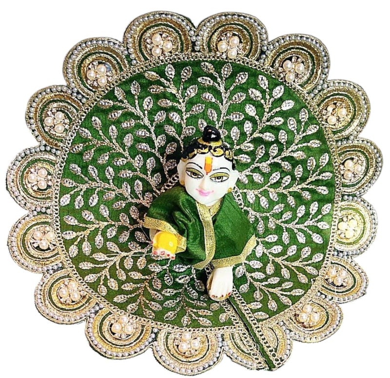Partish Laddu Gopal Heavy Diwali Janamashtmi Poshak Size 3 l Ladoo Gopal Dress l Bal Gopal l Kanha Ji Thakur Ji Dress(G) - Image 4
