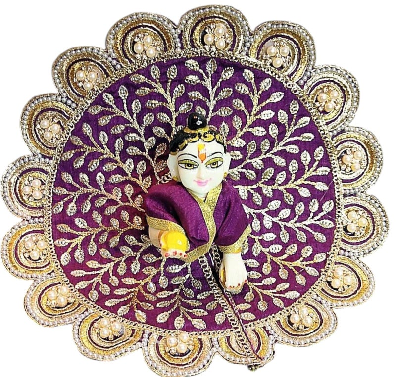 Partish Laddu Gopal Heavy Diwali Janamashtmi Poshak Size 3 l Ladoo Gopal Dress l Bal Gopal l Kanha Ji Thakur Ji Dress(G) - Image 3