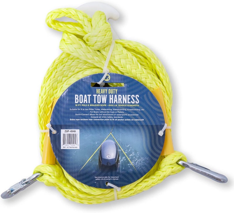 ZUP 4-Person Heavy-Duty Tow Harness, 16ft Tow Rope for Tubes, Skis, Wakeboards and Water Sports, Quick Connect System with Rope Float for Easy Set-Up - Image 1