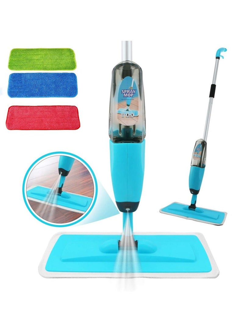 المفرج ممسحة رذاذ الماء مع 3 وسادات رأس ممسحة قابلة للغسل، ممسحة أرضيات مبللة وجافة، ممسحة تنظيف أرضيات من الألياف الدقيقة، ممسحة قابلة للغسل بزاوية 360 درجة قابلة للغسل باليد لتنظيف أرضيات المطبخ المنزلي المصفحة من الخشب والفينيل والبلاط - Image 2