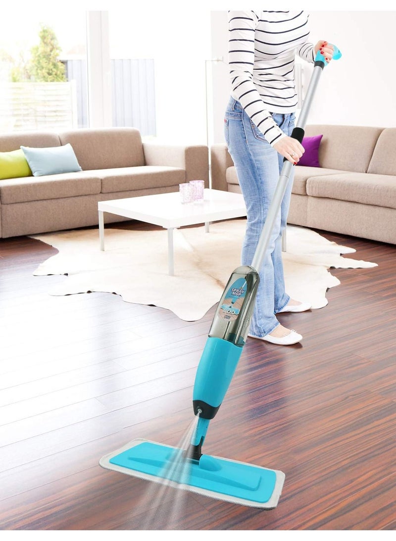 المفرج ممسحة رذاذ الماء مع 3 وسادات رأس ممسحة قابلة للغسل، ممسحة أرضيات مبللة وجافة، ممسحة تنظيف أرضيات من الألياف الدقيقة، ممسحة قابلة للغسل بزاوية 360 درجة قابلة للغسل باليد لتنظيف أرضيات المطبخ المنزلي المصفحة من الخشب والفينيل والبلاط - Image 3