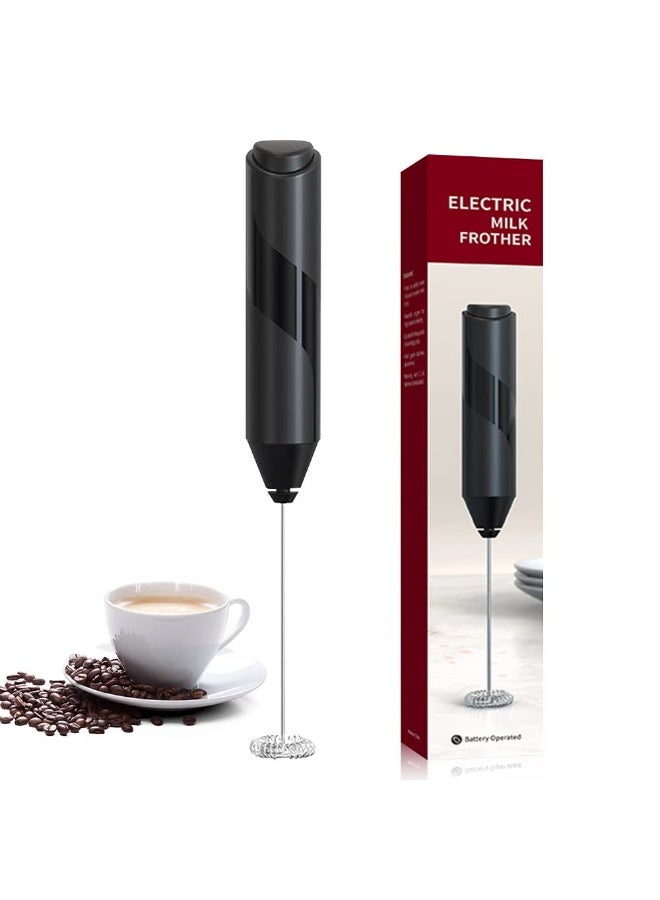 Dovva Electric Coffee Milk Frother - Handheld Milk Frothers Helper Mini Whisk Beverage Foam Mixer Milks Whisk Kitchen Helper Whisks Applicable for matcha Coffee Latte Cappuccino Hot Chocolate Eggs (Black) - Image 1