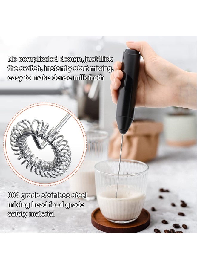 Dovva Electric Coffee Milk Frother - Handheld Milk Frothers Helper Mini Whisk Beverage Foam Mixer Milks Whisk Kitchen Helper Whisks Applicable for matcha Coffee Latte Cappuccino Hot Chocolate Eggs (Black) - Image 5