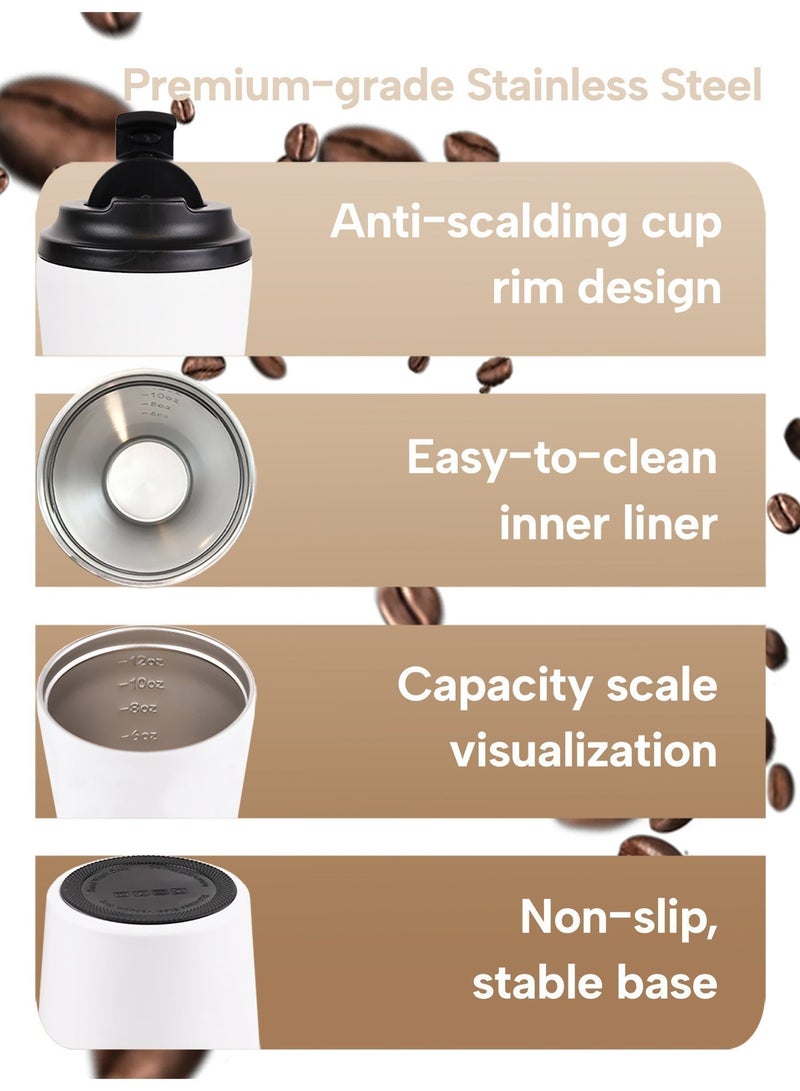 GALADUNE 12oz Stainless Steel Travel Mug, Vacuum Insulated Coffee Tumbler, Leakproof Thermal Cup for Hot & Cold Drinks, Portable Minimal Camel Design for Office, Car & Outdoor - Image 5