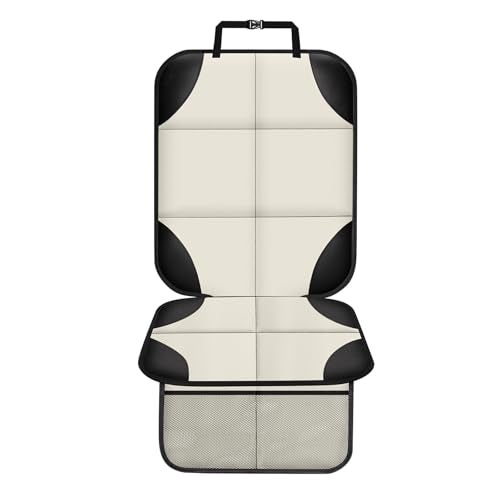 XHYANG Car Seat Protector 1 Pack Car Seat Cushion Mat Thickest Padding,Waterproof 600D Fabric Car Seat Covers for Non-Slip Backing Mesh Pockets for Baby and Pet (Beige, 1 Pc) - Image 2