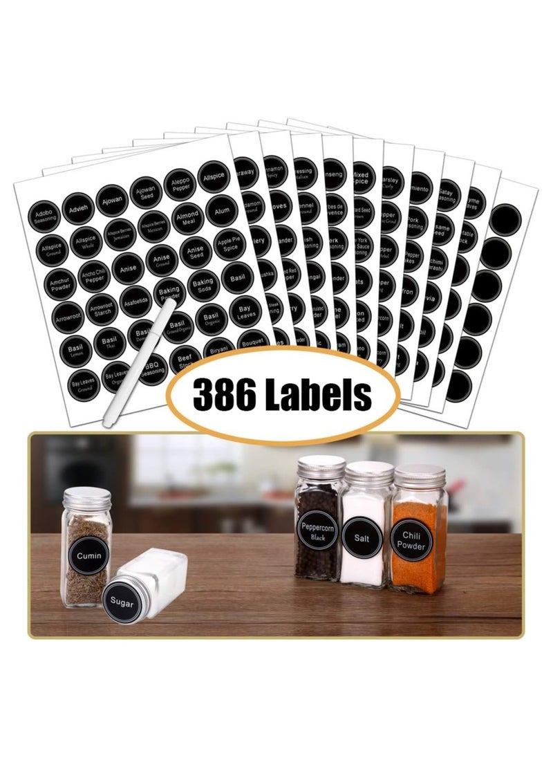 BestStore - Spice Rack Organizer with 24 Square Spice Jars 120 ml with 386 Labels and Chalk Marker and Funnel - Image 1