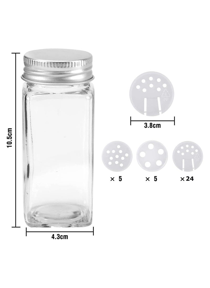 BestStore - Spice Rack Organizer with 24 Square Spice Jars 120 ml with 386 Labels and Chalk Marker and Funnel - Image 1