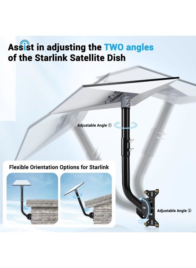 GADFISH Starlink Mount, Compatible with Gen3 Starlink, Adjustable Starlink Gen 3 Mount, Starlink Pole Mount+Starlink Gen 3 Pipe Adapter, Starlink Mounting Kit for Starlink Internet Kit Satellite - Image 3