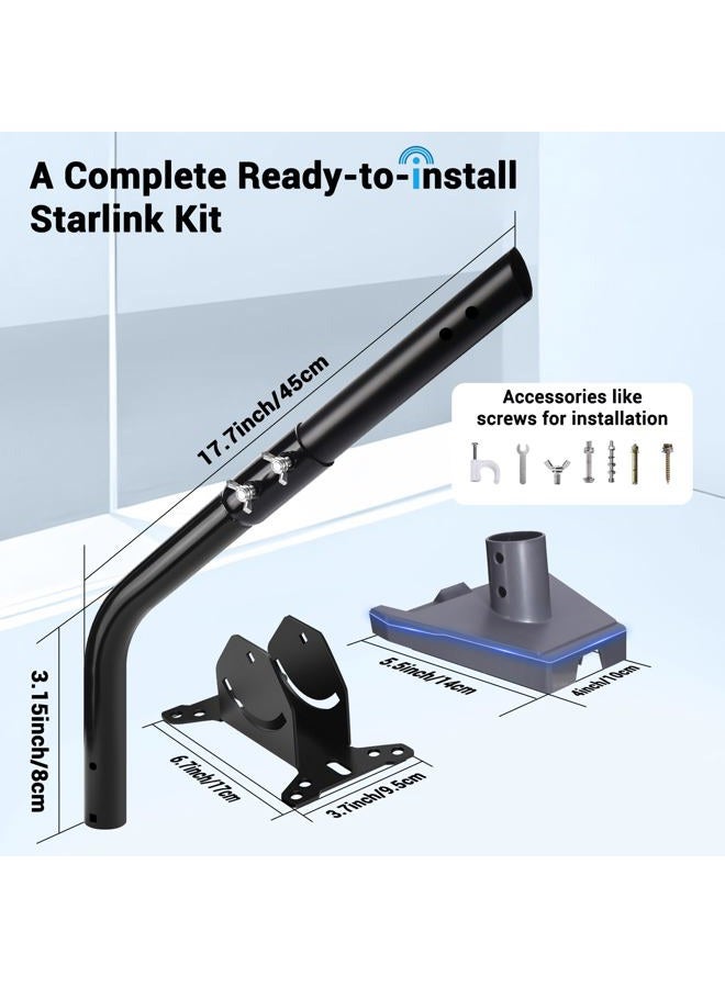 GADFISH Starlink Mount, Compatible with Gen3 Starlink, Adjustable Starlink Gen 3 Mount, Starlink Pole Mount+Starlink Gen 3 Pipe Adapter, Starlink Mounting Kit for Starlink Internet Kit Satellite - Image 5