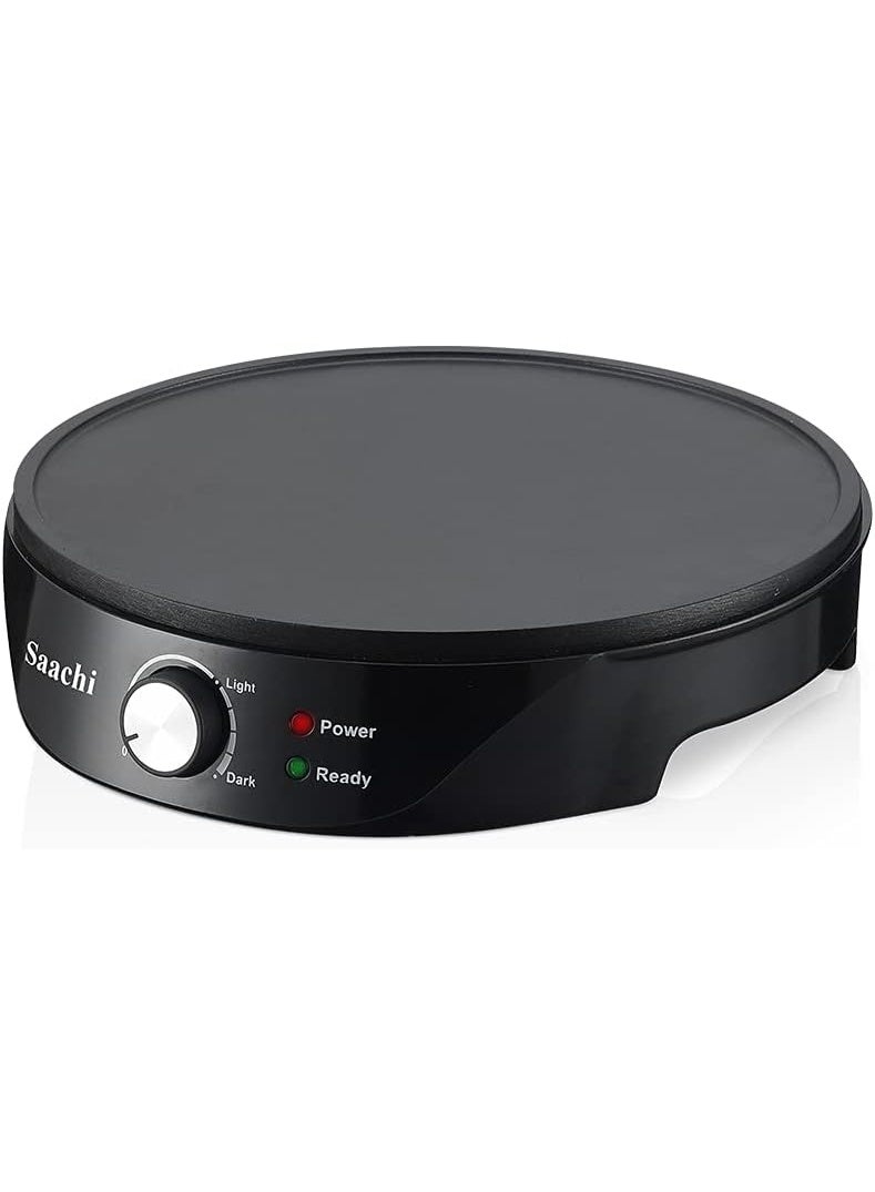 Sachi 30cm Anjero & Crepe Maker, 1000W Electric Crepe Maker, Non-Stick Cooking Plate, Adjustable Temperature Control, Wooden Spreader & Spatula Included - Image 1