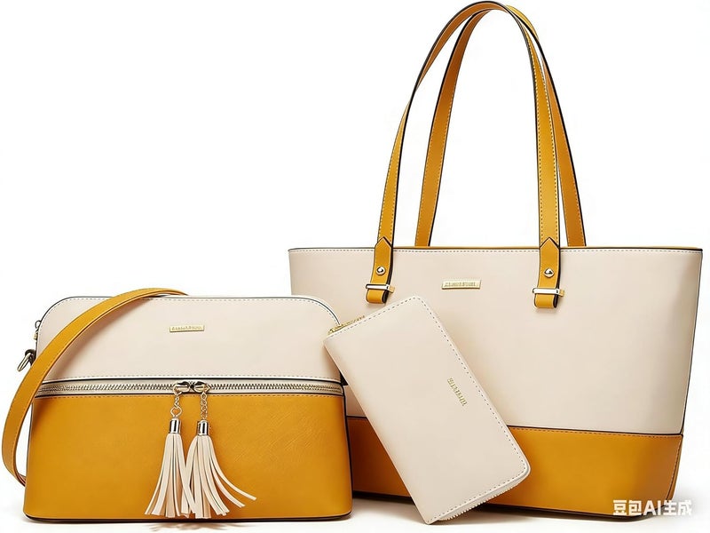 YTL Women Fashion Handbags Wallet Tote Bag Shoulder Bag Top Handle Satchel Purse Set 4pcs - Image 1