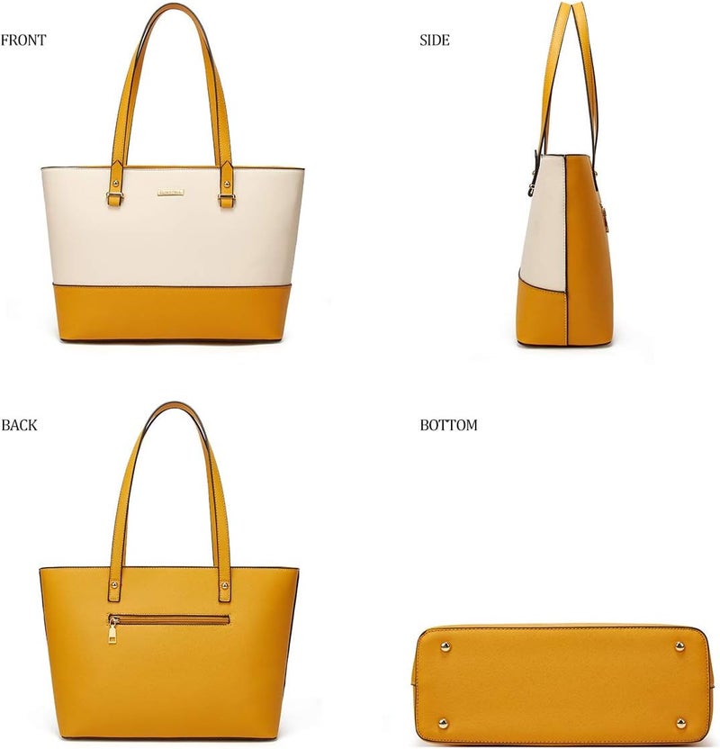 YTL Women Fashion Handbags Wallet Tote Bag Shoulder Bag Top Handle Satchel Purse Set 4pcs - Image 2
