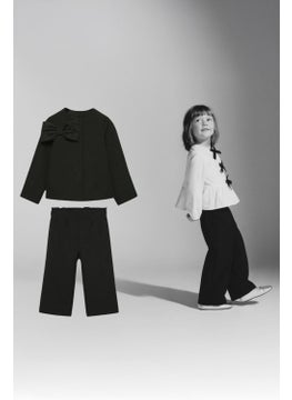 Miniğimin Cicileri My Little Ones Bow Jacket and Shirt 3 Piece Girl Child Set - Black  - Image 2