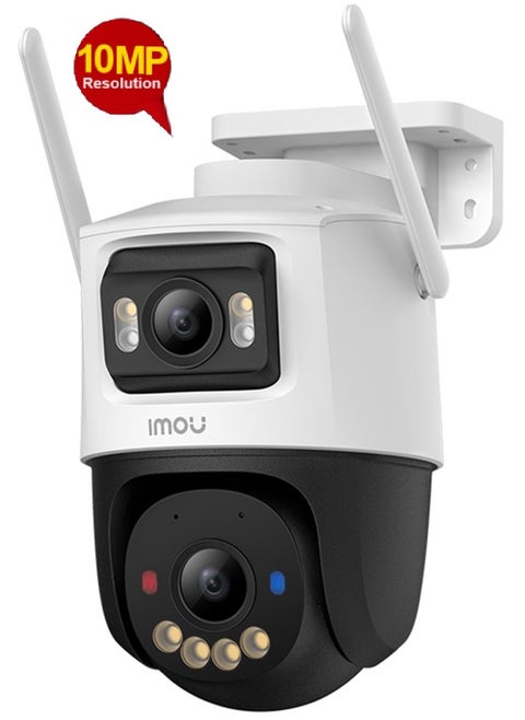 كاميرا مراقبة خارجية 3K بتقنية واي فاي مزدوجة العدسات دقة 10 ميجابكسل (عدسة ثابتة 5MP وعدسة 5MP PT)، رؤية ليلية ملونة تصل إلى 30 مترًا، اكتشاف الشخص والمركبة بتقنية الذكاء الاصطناعي، تتبع PT التلقائي، صوت ثنائي الاتجاه، صفارة إنذار مدمجة مقاومة للماء والغبار مع حماية احترافية لمواجهة أي عاصفة (IPC-S7XEN-10M0WED) )
