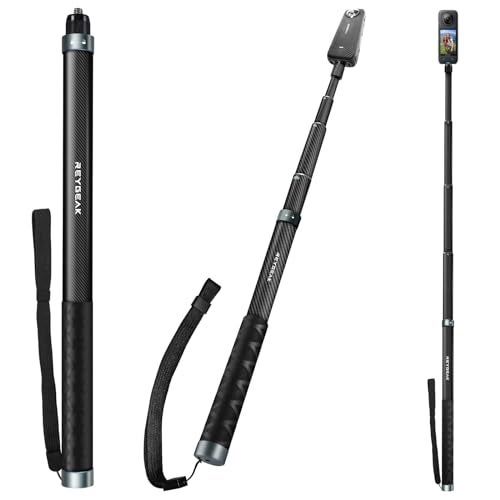 REYGEAK 59 Inch Invisible Selfie Stick for Insta360 X4Extension Selfie Pole with 14 ScrewCarbon Fiber Waterproof Long Monopod for Insta360 X4X3X2ONEONE RSONE X - Image 1
