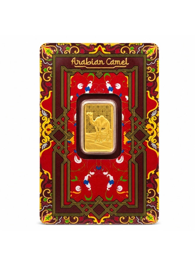 بامب سبيكة ذهب PAMP Suisse بتصميم الجمل العربي، وزن 5 غرامات، عيار 24 قيراطاً - Image 1