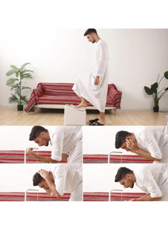 ريبنيو حوض وضوء محمول يعمل بالبطارية سعة 2.5 لتر، متعدد الأغراض لغسل اليدين والقدمين، مثالي لكبار السن، والمخيمات، والمقاهي، وأماكن الوضوء الإسلامية. - Image 3