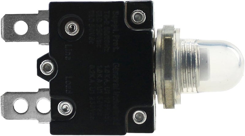 T Tocas 5pcs Push Button Reset 15A Circuit Breakers with Quick Connect Terminals and Waterproof Button Cap - Image 2