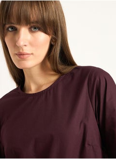 Femmella Solid Asymmetric Ruffle Detail Poplin Top by Styli  - Image 4