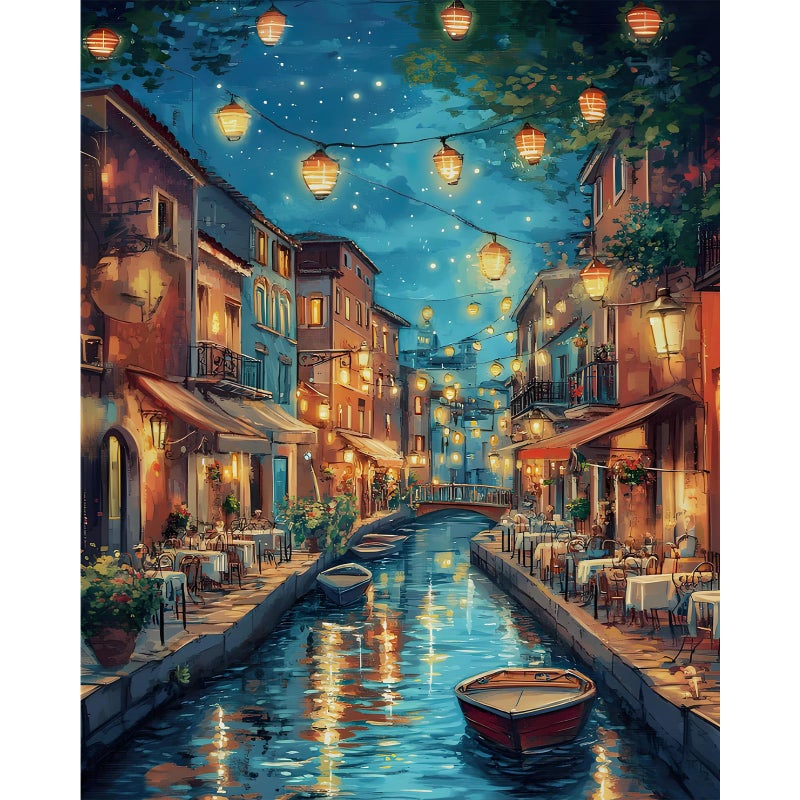 Camocin Paint by Numbers Kit for Adults Venice Adult Paint by Number Kits on Canvas Without Frame for Beginner Stream Landscape Oil Painting by Numbers Kit for Gift Home Wall Decor 16x20 InchInch - Image 2