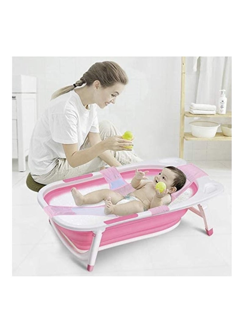Pikkaboo Baby Foldable Portable Non-Slip Bath Tub - Pink - Image 5
