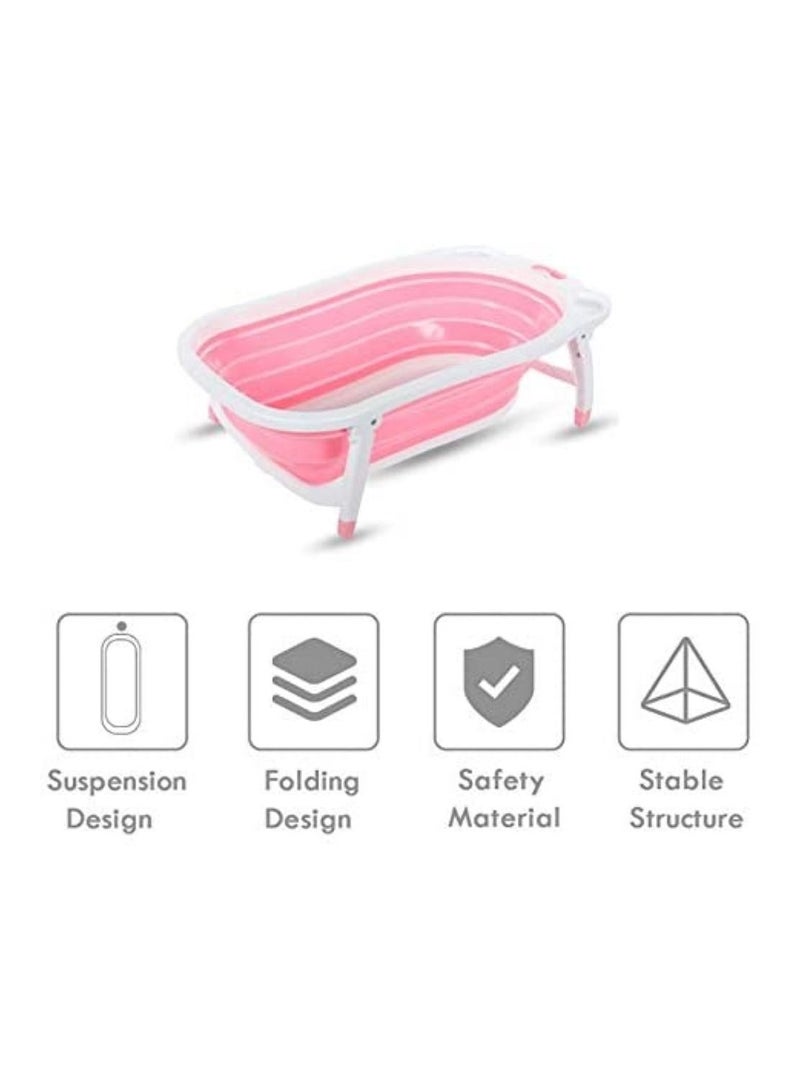 Pikkaboo Baby Foldable Portable Non-Slip Bath Tub - Pink - Image 4