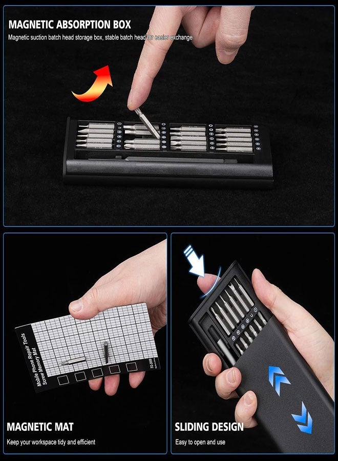 Precision Screwdriver Set, 25 in 1 Mini Screwdriver Set with Magnetic Screw Memory Board for Phone, Computer, Watch, Laptop, Ring Doorbell, Eyeglass, Electronic - Image 4