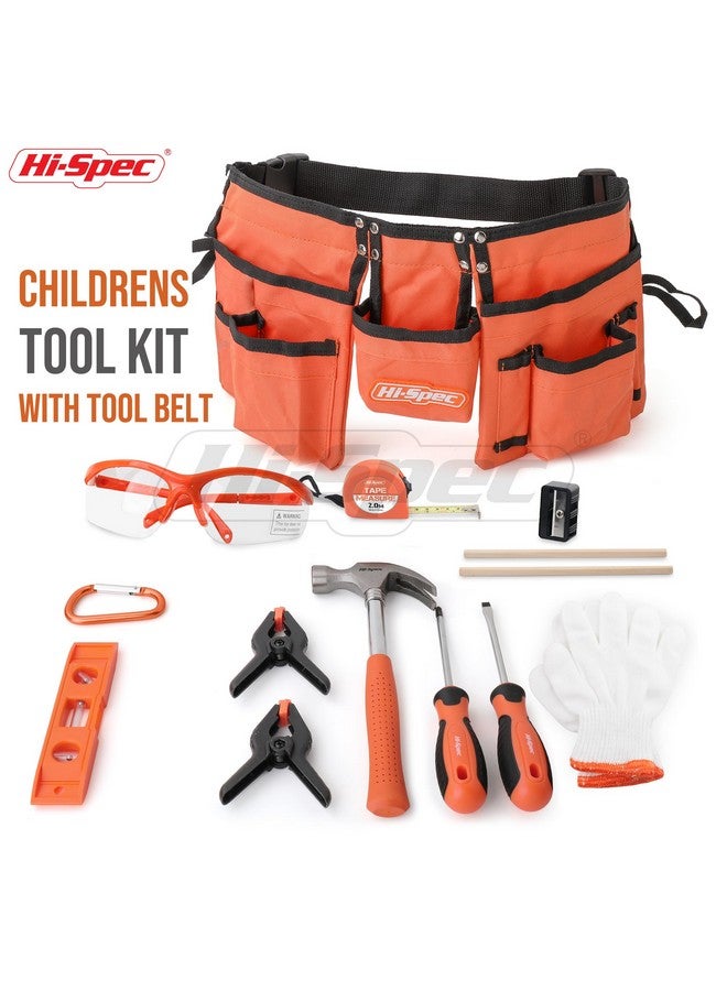 Hi-Spec Hi-Spec 16pc Orange Kids Tool Kit Set & Child Size Tool Belt. Real Kit for DIY Building, Woodwork & Construction Learning for Kids - Image 2