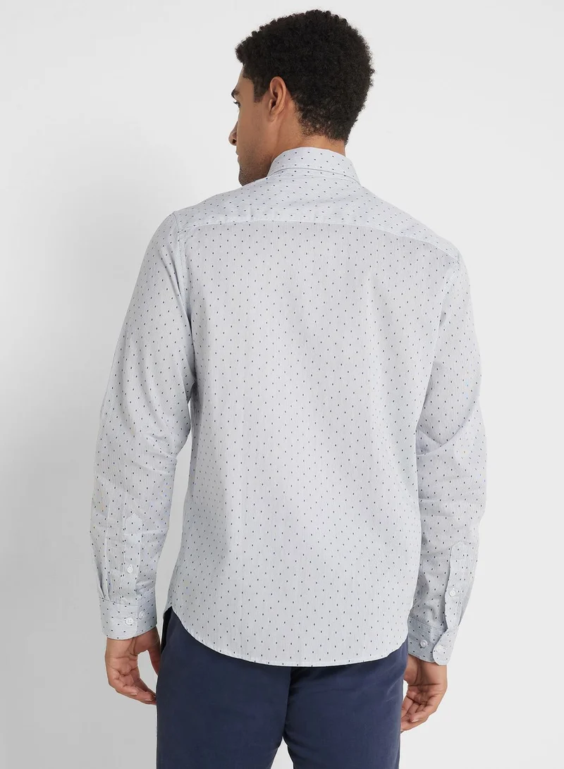 Robert Wood Long Sleeve Geo Print Shirt