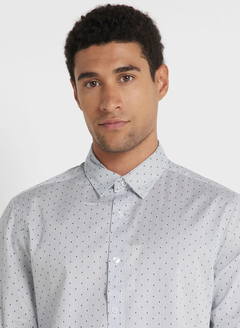 Robert Wood Long Sleeve Geo Print Shirt