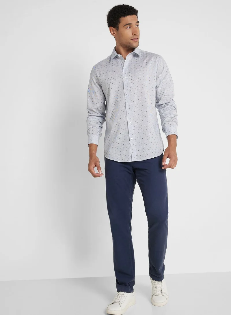 Robert Wood Long Sleeve Geo Print Shirt