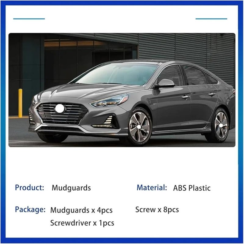 2018 2019 هيونداي سوناتا أمامي خلفي لوحات الطين واقيات الرش مجموعة 4 قطع - Image 4