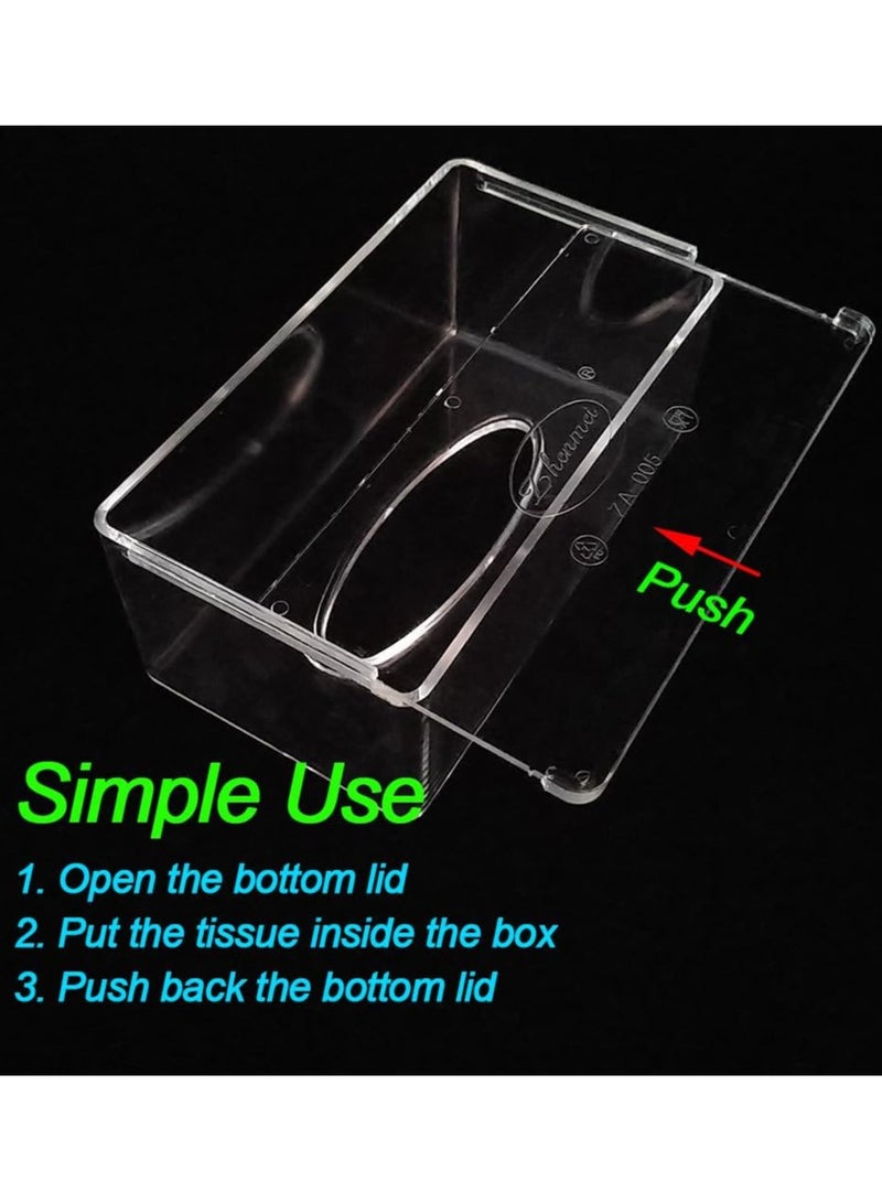 صندوق مناديل من الأكريليك , علبة مناديل من الاكريليك الشفاف مربعة ، حامل علبة مناديل الحمام، موزع أوراق تجفيف شفاف للحمام والمطبخ والسيارات - Image 5