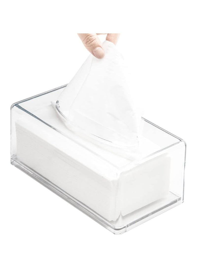 صندوق مناديل من الأكريليك , علبة مناديل من الاكريليك الشفاف مربعة ، حامل علبة مناديل الحمام، موزع أوراق تجفيف شفاف للحمام والمطبخ والسيارات - Image 2