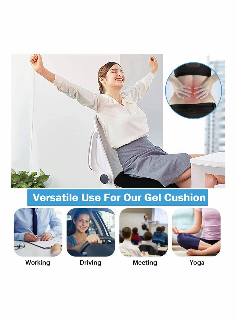 SOLARAE وسادة جل للجلوس، وسادة جل للجلوس لفترات طويلة مع غطاء غير قابل للانزلاق (أزرق) - Image 2