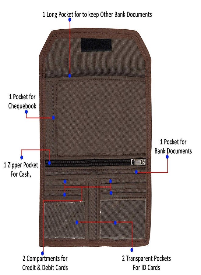 GreatDio Multipurpose Multi Pocket Expanding Cheque Book Holder Travel Organizer Document Bag for Small Accessories- Color May Vary - Image 3
