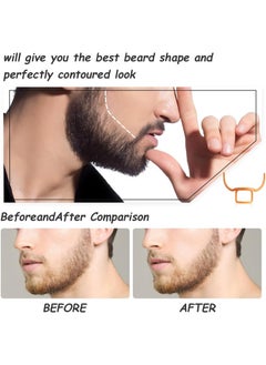 Apustim Men's Beard Styler And Hairline Shaping Tool，Facial Hair Outline Template，Styling Tools，Goatee Groomer（Orange）  - Image 3