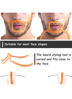 Apustim Men's Beard Styler And Hairline Shaping Tool，Facial Hair Outline Template，Styling Tools，Goatee Groomer（Orange）  - Image 4