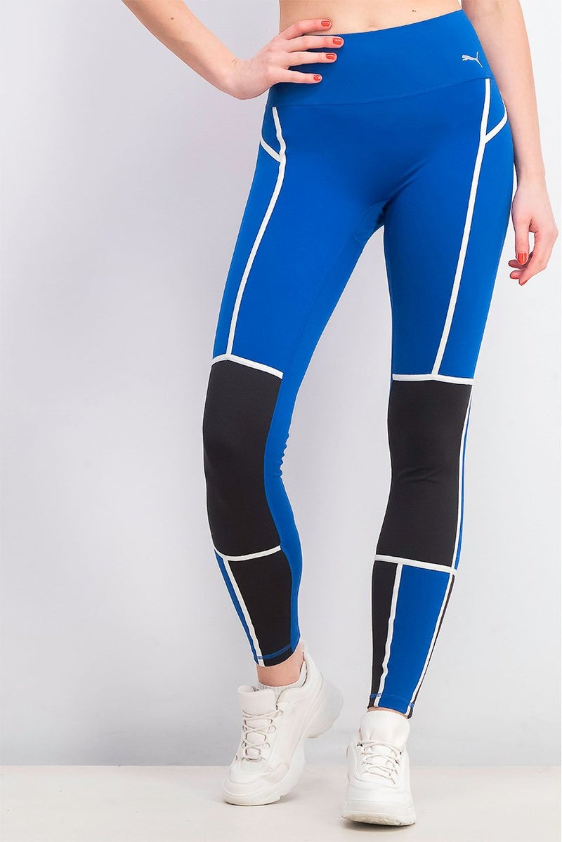 PUMA Womens Powershape Legging, True Blue and Black - Image 1