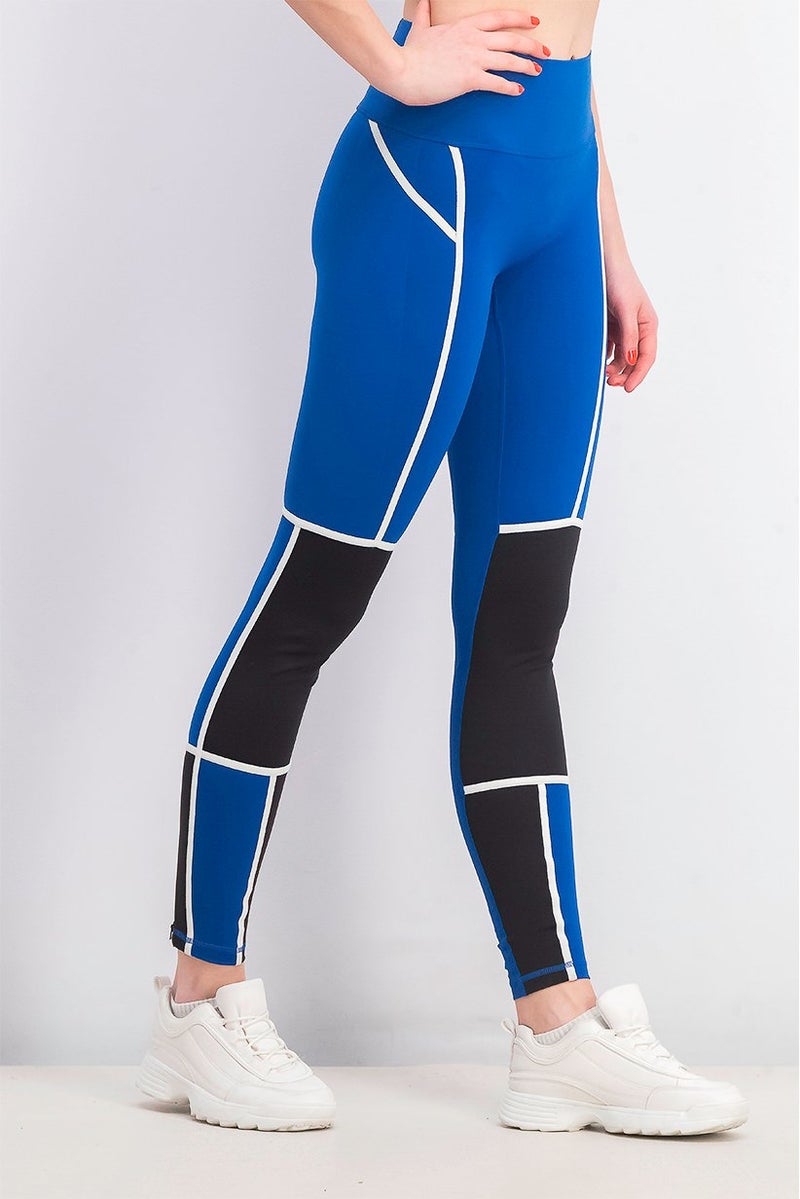 PUMA Womens Powershape Legging, True Blue and Black - Image 2